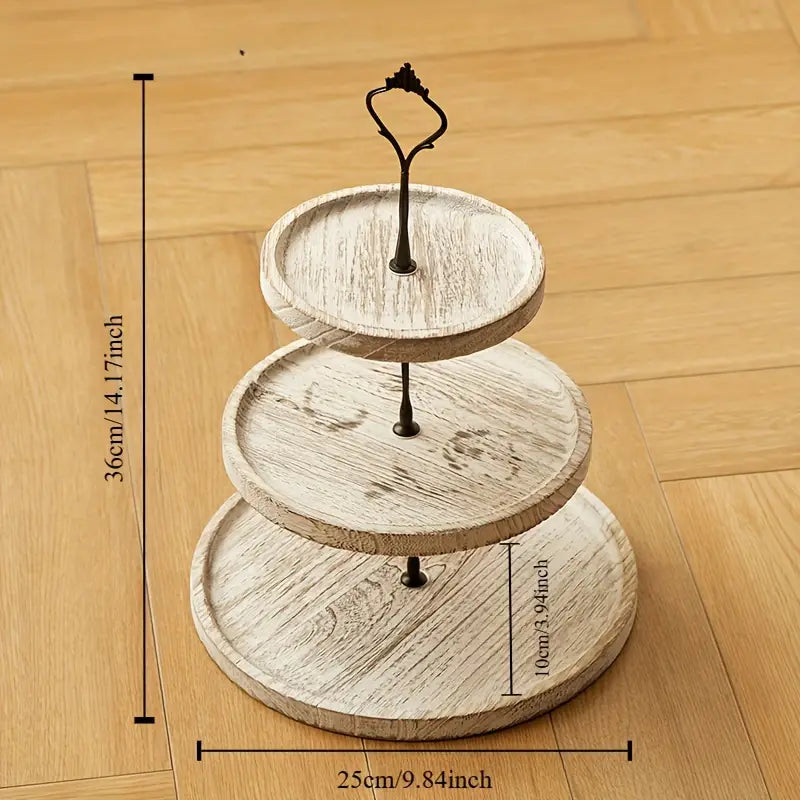 Three Tiered Tabletop Tray For Deserts or Display Decor