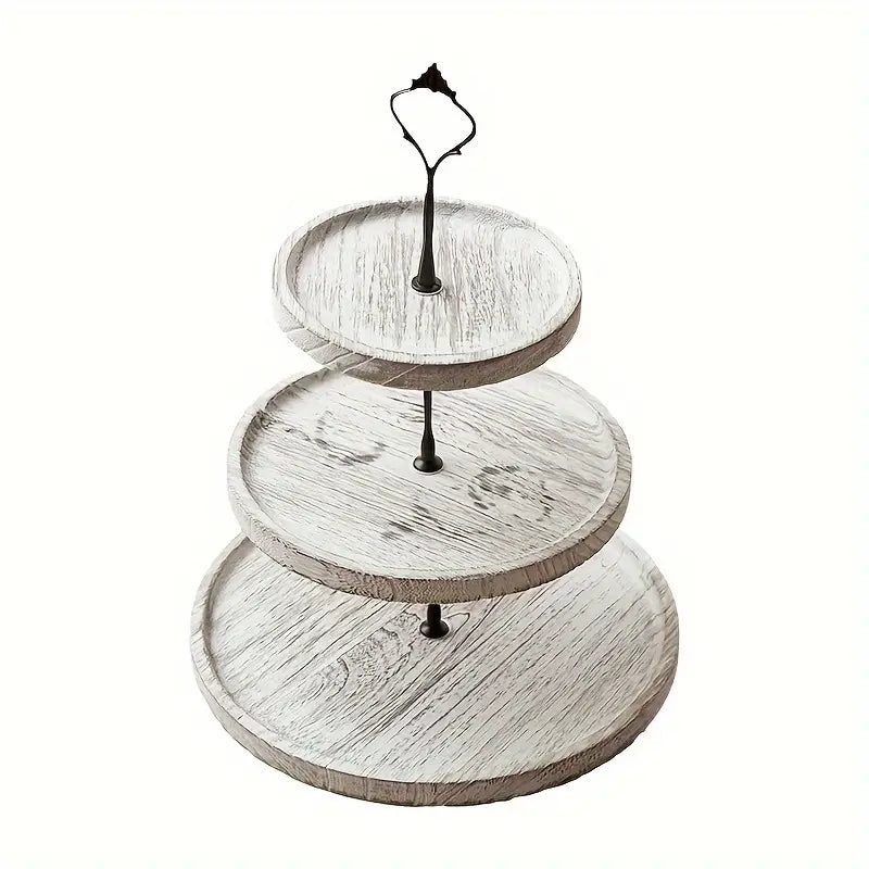 Three Tiered Tabletop Tray For Deserts or Display Decor