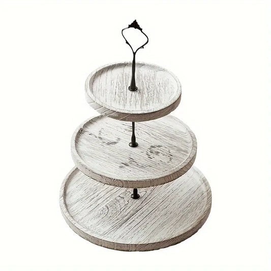 Three Tiered Tabletop Tray For Deserts or Display Decor